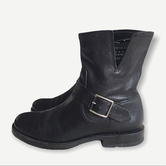 Frye Veronica Pull On Black Leather Short Booties - Picture 13 of 16